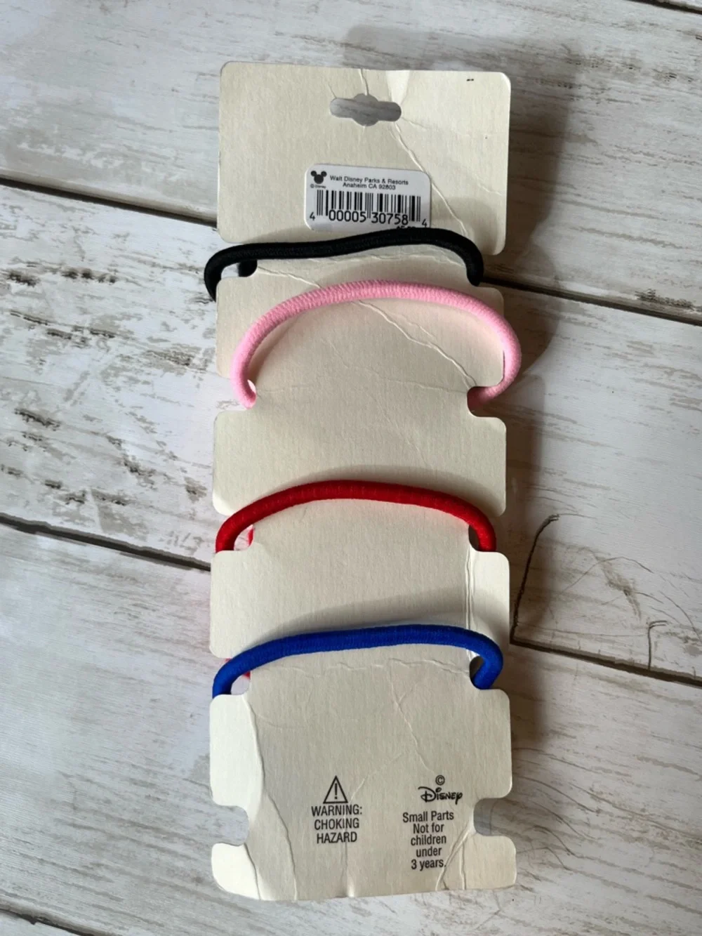 Vintage Disneyland Resort Mickey Ears Pom Hair Ties - Black, Pink, Red, Blue